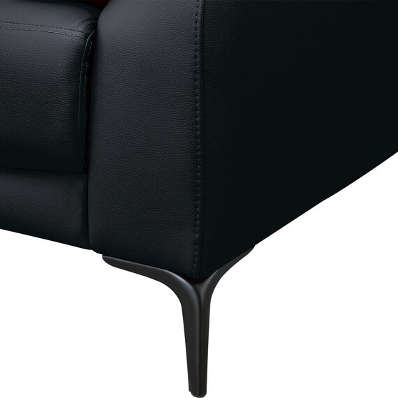 2人掛けソファ 本革(一部合成皮革)タイプ(SZ051 本革 BK) 3枚目画像