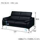 2人掛けソファ 本革(一部合成皮革)タイプ(SZ051 本革 BK) 5枚目画像