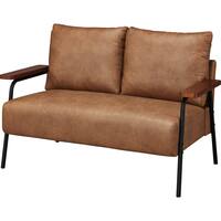 レザー調生地のコンパクトソファ 布張りタイプ(GC03WR BR)