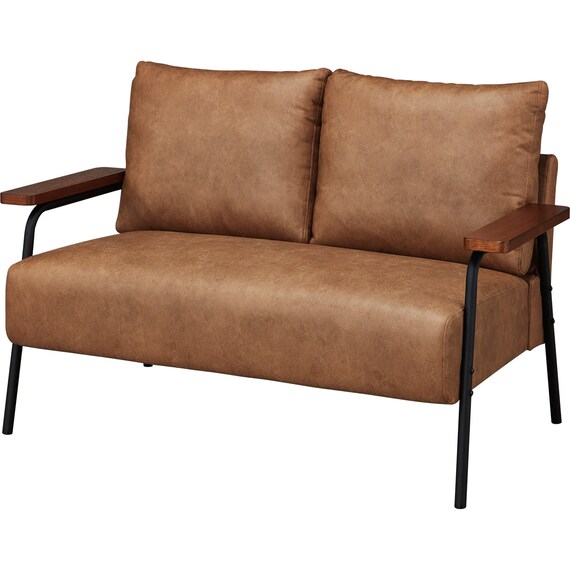 レザー調生地のコンパクトソファ 布張りタイプ(GC03WR BR) 1枚目画像