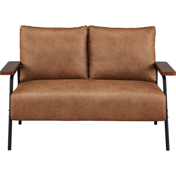 レザー調生地のコンパクトソファ 布張りタイプ(GC03WR BR) 2枚目画像