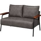 レザー調生地のコンパクトソファ 布張りタイプ(GC03WR DGY) 1枚目画像