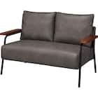 レザー調生地のコンパクトソファ 布張りタイプ(GC03WR DGY) 1枚目画像