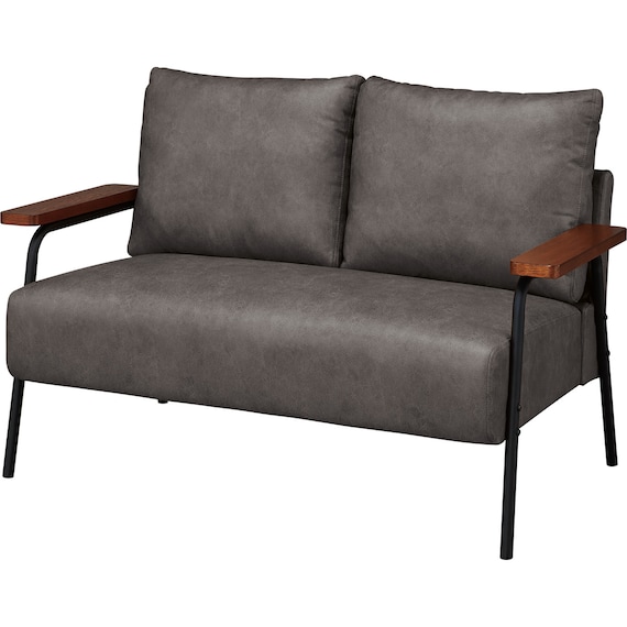 レザー調生地のコンパクトソファ 布張りタイプ(GC03WR DGY) 1枚目画像