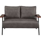 レザー調生地のコンパクトソファ 布張りタイプ(GC03WR DGY) 2枚目画像