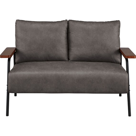 レザー調生地のコンパクトソファ 布張りタイプ(GC03WR DGY) 2枚目画像