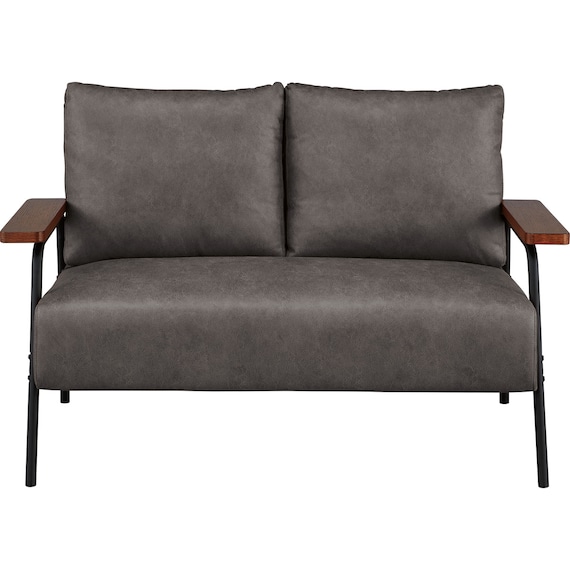 レザー調生地のコンパクトソファ 布張りタイプ(GC03WR DGY) 2枚目画像