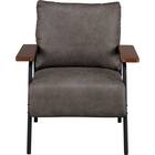 1人掛けレザー調生地のソファ 布張りタイプ(GC03WR DGY) 2枚目画像