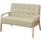 2人掛け天然木フレームソファ 布張りタイプ (ルッキ3 YGR/NA) 1枚目画像