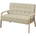 2人掛け天然木フレームソファ 布張りタイプ (ルッキ3 YGR/NA) 1枚目画像