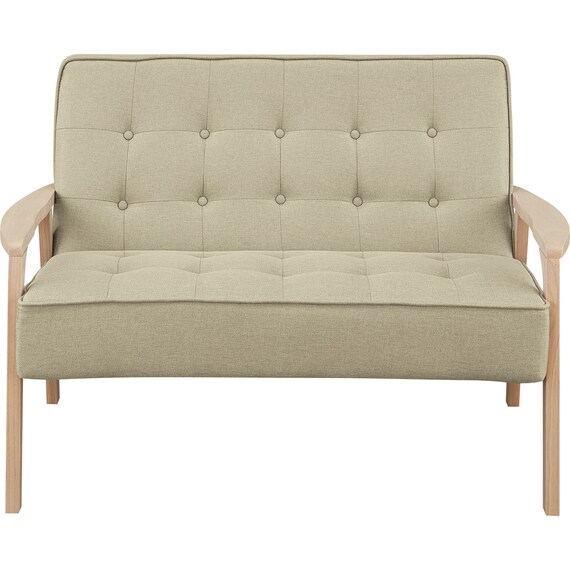 2人掛け天然木フレームソファ 布張りタイプ (ルッキ3 YGR/NA) 6枚目画像