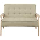 2人掛け天然木フレームソファ 布張りタイプ (ルッキ3 YGR/NA) 6枚目画像