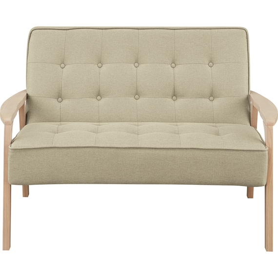 2人掛け天然木フレームソファ 布張りタイプ (ルッキ3 YGR/NA) 6枚目画像