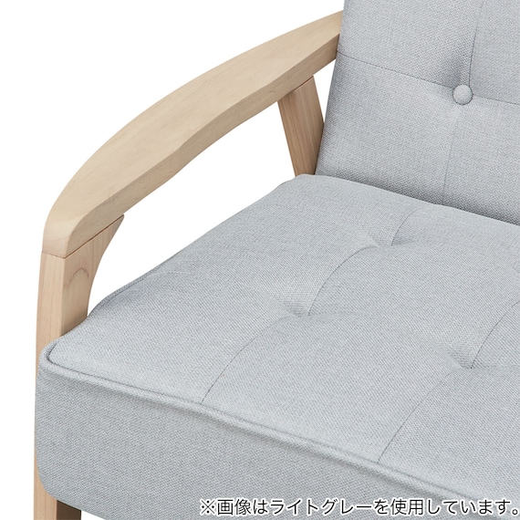 2人掛け天然木フレームソファ 布張りタイプ (ルッキ3 YGR/NA) 11枚目画像