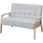 2人掛け天然木フレームソファ 布張りタイプ (ルッキ3 LGY/NA) 1枚目画像