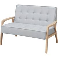 2人掛け天然木フレームソファ 布張りタイプ (ルッキ3 LGY/NA)
