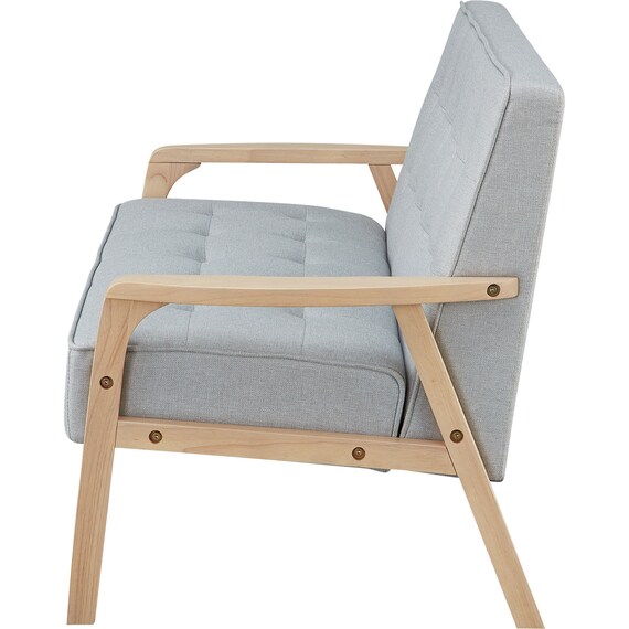 2人掛け天然木フレームソファ 布張りタイプ (ルッキ3 LGY/NA) 3枚目画像