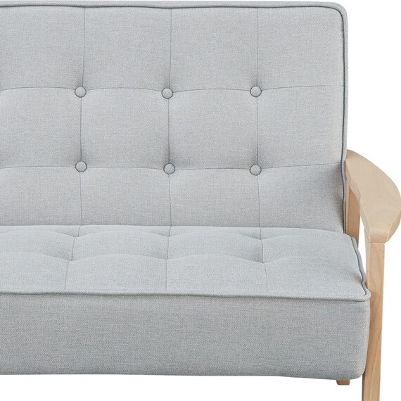 2人掛け天然木フレームソファ 布張りタイプ (ルッキ3 LGY/NA) 4枚目画像