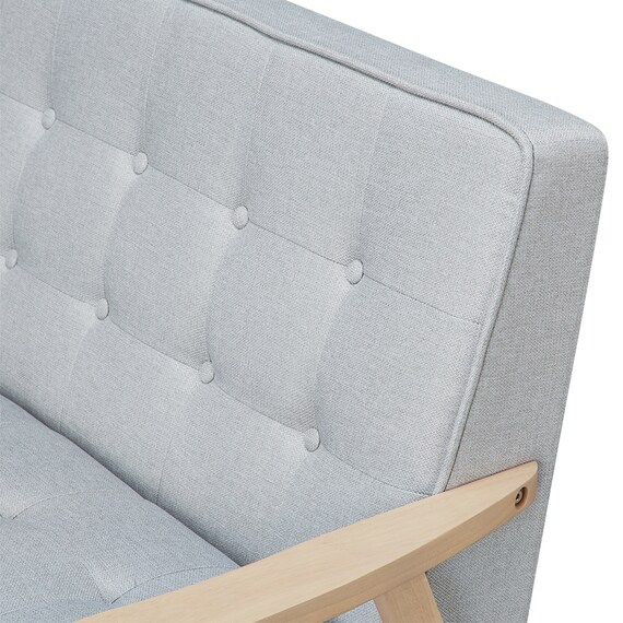 2人掛け天然木フレームソファ 布張りタイプ (ルッキ3 LGY/NA) 5枚目画像