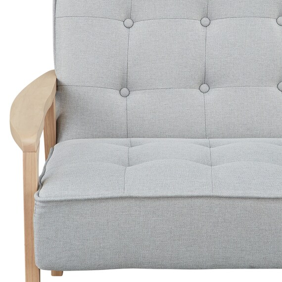 2人掛け天然木フレームソファ 布張りタイプ (ルッキ3 LGY/NA) 6枚目画像