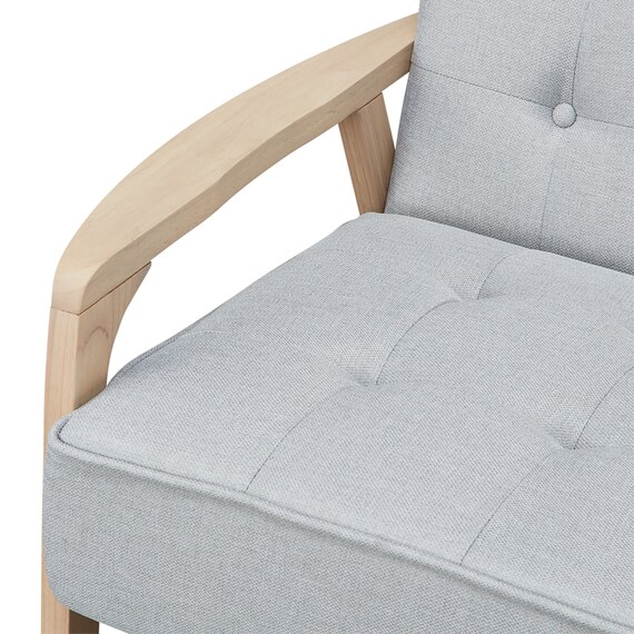 2人掛け天然木フレームソファ 布張りタイプ (ルッキ3 LGY/NA) 7枚目画像