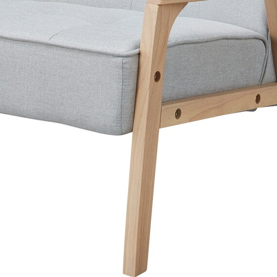 2人掛け天然木フレームソファ 布張りタイプ (ルッキ3 LGY/NA) 9枚目画像