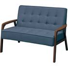 2人掛け天然木フレームソファ 布張りタイプ (ルッキ3 NV/MBR) 1枚目画像