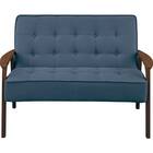 2人掛け天然木フレームソファ 布張りタイプ (ルッキ3 NV/MBR) 2枚目画像