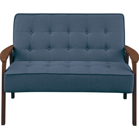 2人掛け天然木フレームソファ 布張りタイプ (ルッキ3 NV/MBR) 2枚目画像