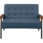 2人掛け天然木フレームソファ 布張りタイプ (ルッキ3 NV/MBR) 2枚目画像