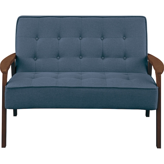 2人掛け天然木フレームソファ 布張りタイプ (ルッキ3 NV/MBR) 2枚目画像