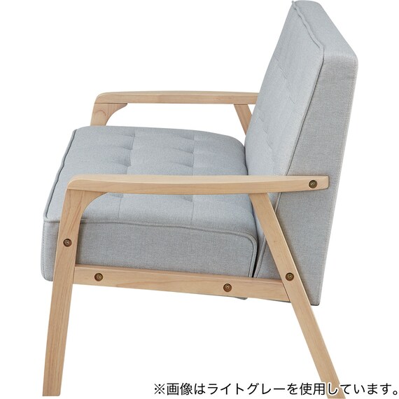 2人掛け天然木フレームソファ 布張りタイプ (ルッキ3 NV/MBR) 3枚目画像