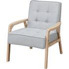 1人掛け天然木フレームソファ 布張りタイプ (ルッキ3 LGY/NA) 1枚目画像