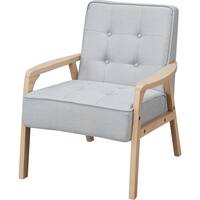 1人掛け天然木フレームソファ 布張りタイプ (ルッキ3 LGY/NA)