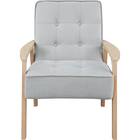 1人掛け天然木フレームソファ 布張りタイプ (ルッキ3 LGY/NA) 2枚目画像