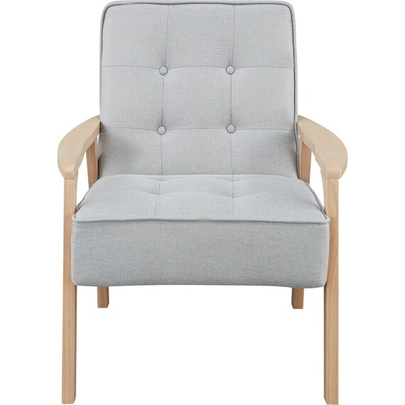 1人掛け天然木フレームソファ 布張りタイプ (ルッキ3 LGY/NA) 2枚目画像