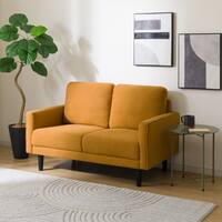 2人掛けコンパクトソファ 布張りタイプ (DJ11-2 オレンジ)