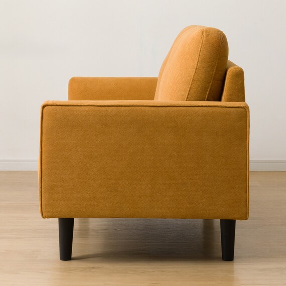 2人掛けコンパクトソファ 布張りタイプ (DJ11-2 オレンジ) 9枚目画像