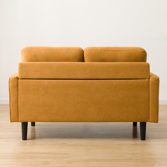 2人掛けコンパクトソファ 布張りタイプ (DJ11-2 オレンジ) 10枚目画像