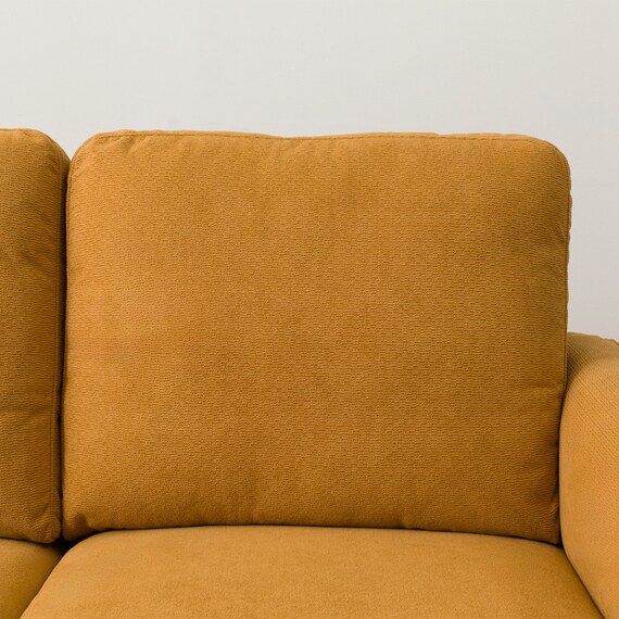 2人掛けコンパクトソファ 布張りタイプ (DJ11-2 オレンジ) 11枚目画像