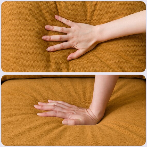 2人掛けコンパクトソファ 布張りタイプ (DJ11-2 オレンジ) 12枚目画像