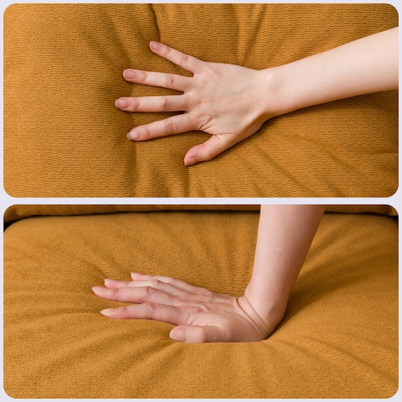 2人掛けコンパクトソファ 布張りタイプ (DJ11-2 オレンジ) 12枚目画像