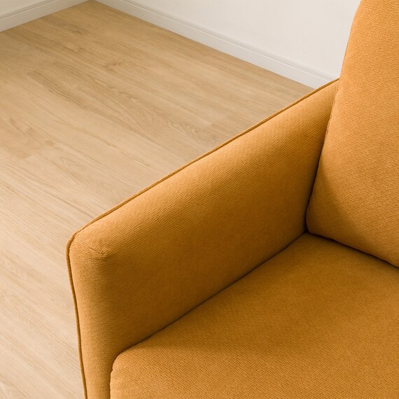 2人掛けコンパクトソファ 布張りタイプ (DJ11-2 オレンジ) 14枚目画像