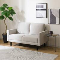 2人掛けコンパクトソファ 布張りタイプ (DJ11-2 ライトグレー)