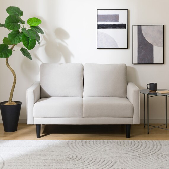 2人掛けコンパクトソファ 布張りタイプ (DJ11-2 ライトグレー) 8枚目画像