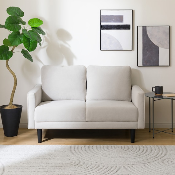 2人掛けコンパクトソファ 布張りタイプ (DJ11-2 ライトグレー) 8枚目画像