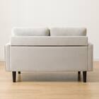 2人掛けコンパクトソファ 布張りタイプ (DJ11-2 ライトグレー) 10枚目画像