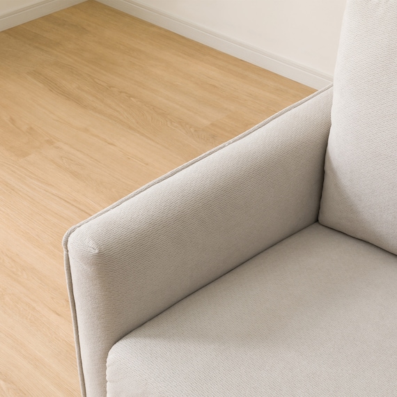 2人掛けコンパクトソファ 布張りタイプ (DJ11-2 ライトグレー) 14枚目画像