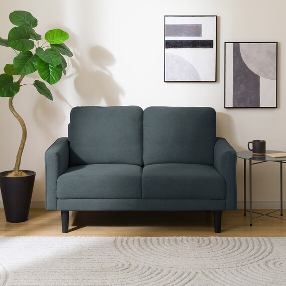 2人掛けコンパクトソファ 布張りタイプ (DJ11-2 ネイビー) 8枚目画像