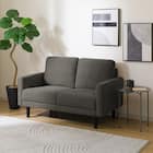 2人掛けコンパクトソファ 布張りタイプ (DJ11-2 ダークグレー) 1枚目画像